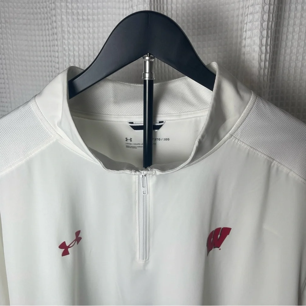 Mens‎ Under Armour Wisconsin Badgers Sideline Motivate Quarter-Zip Pullover 3XL